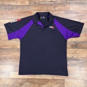 FedEx Polo Shirt Mens XL Black Short Sleeve Work Uniform